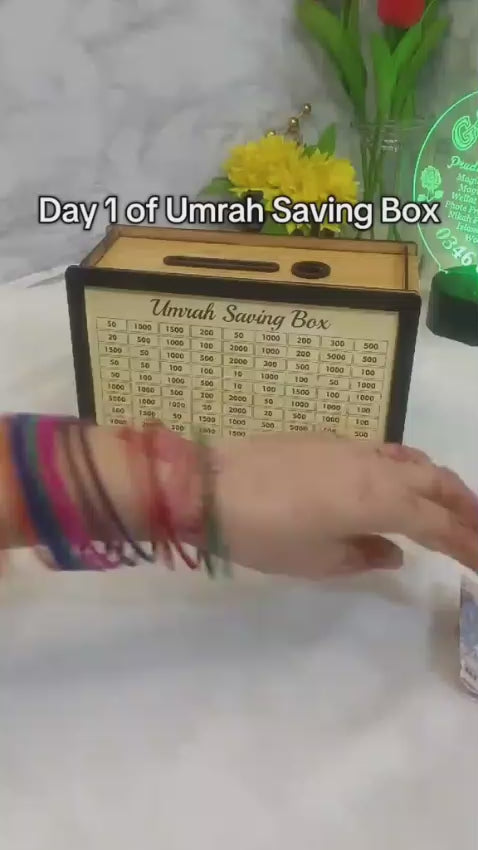 Umrah Saving Box – Box For Umrah Saving | Umrah Saving Box – Best Quality Umrah Saving Box – Umrah Saving Box Dark Brown, Wooden Money Box For Umrah – 210,000